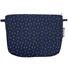 Pochette tissu broderie anglaise marine