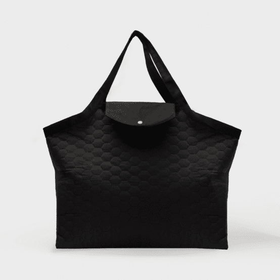 Sac cabas grand matelassé hexagonal noir