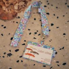 Porte badge pastel fleuri