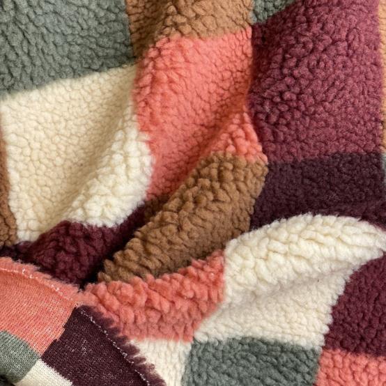 Tissu Moumoute ex2658 moumoute damier brique
