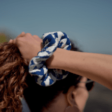 Chouchou jacquard bleu