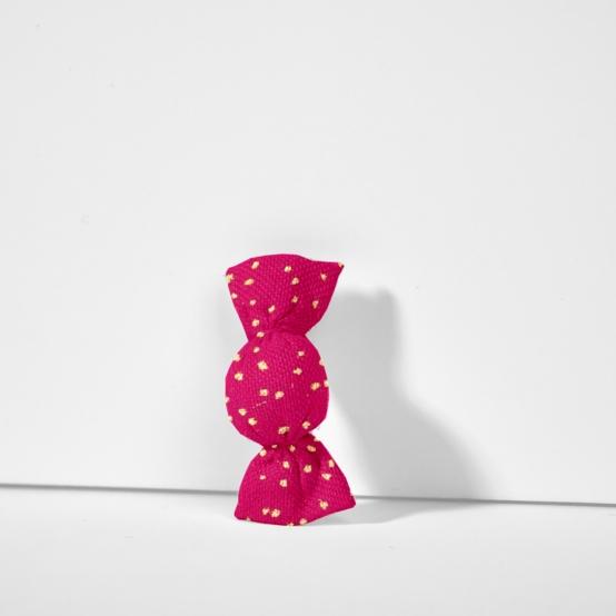 Petite barrette mini bonbon fuchsia pailleté