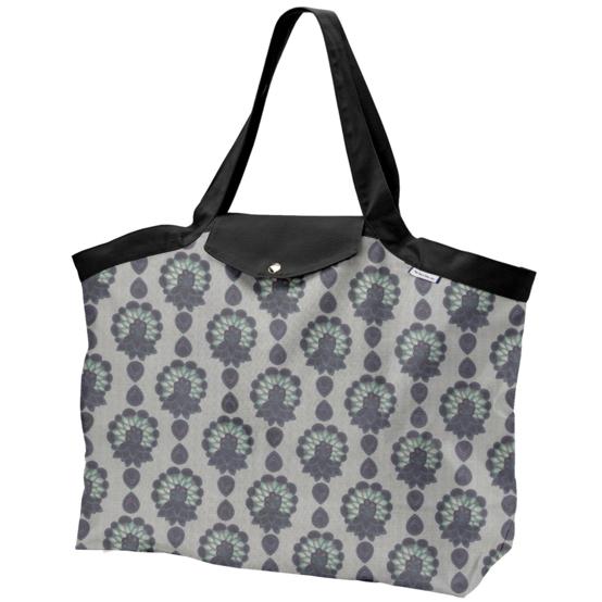 Sac cabas grand lotus vert