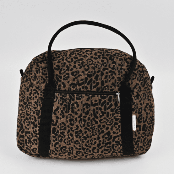 Sac bowling leopard matelassé moka