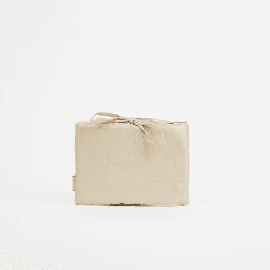 Petite pochette à livre ou liseuse lin doré