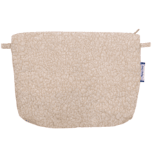 Pochette tissu moumoute ivoire