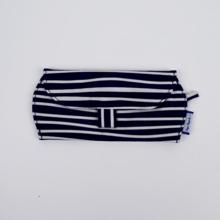 Etui à lunettes rayé ivoire marine