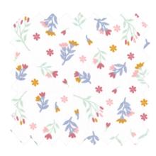 Tissu coton au mètre ex2417 branches pailletées bleu blanc