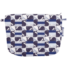 Pochette tissu baleino bleu