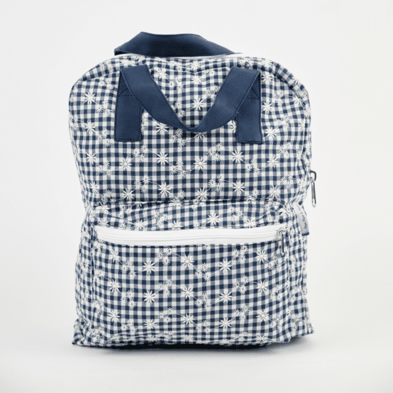 Petit sac à dos Gaby vichy brodé marine