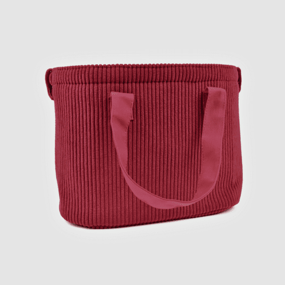 Sac Lunch Isotherme velours côtelé large grenat