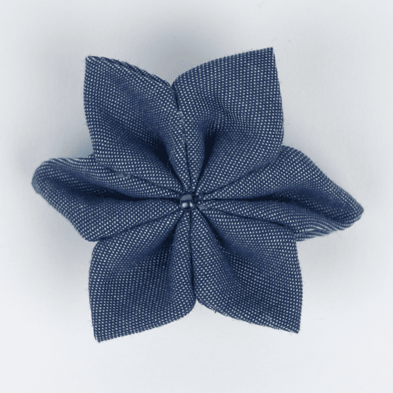 Barrette fleur étoile jean fin