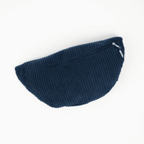 Petit sac banane velours côtelé large marine