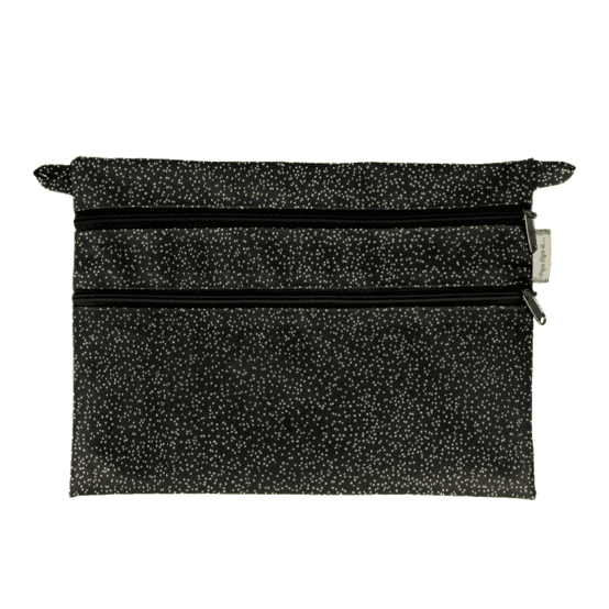 Pochette plate Aloïs noir pailleté