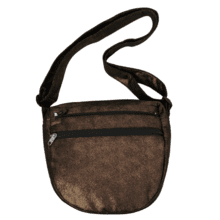 Base sac petite besace suédine pailletée or