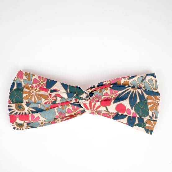 Bandeau croisé cerise en fleur