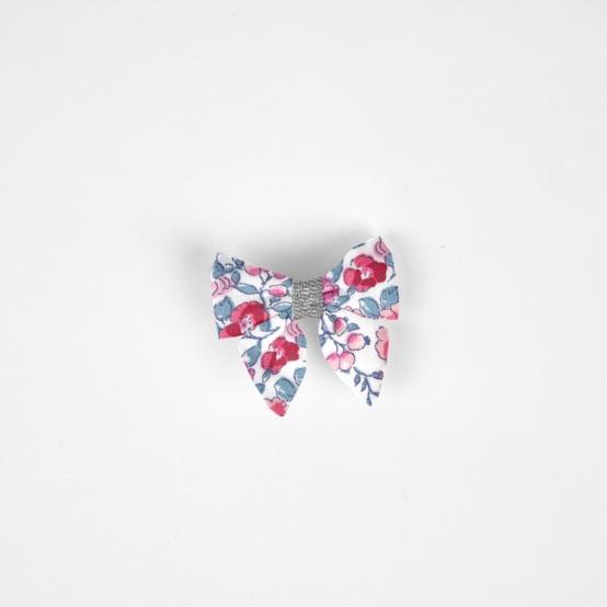 Barrette Mini Noeud Papillon rose grenadine