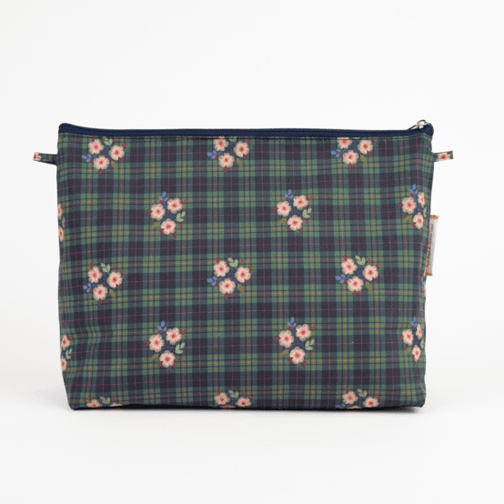 Trousse de toilette tartan fleuri