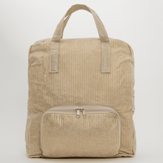 Sac à dos pliable Gaby velours côtelé large doré