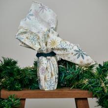 Furoshiki moyen 48 x 48 cm ex2447 étoiles de noel blanc cassé