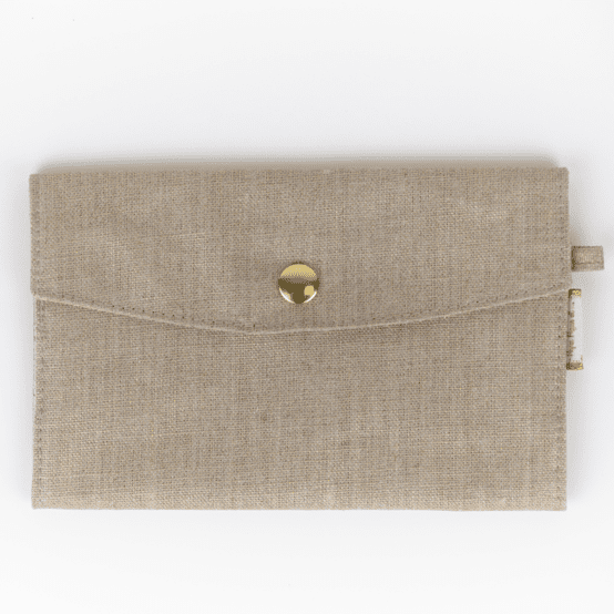Portefeuille lin doré