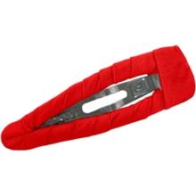 Barrette clic-clac tissu rouge