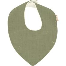 Bavoir bandana gaze pois or vert amande