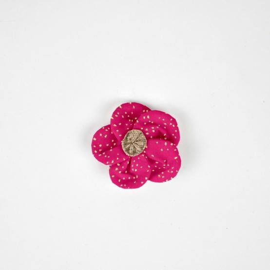 Mini Barrette Pétales de Fleur fuchsia pailleté