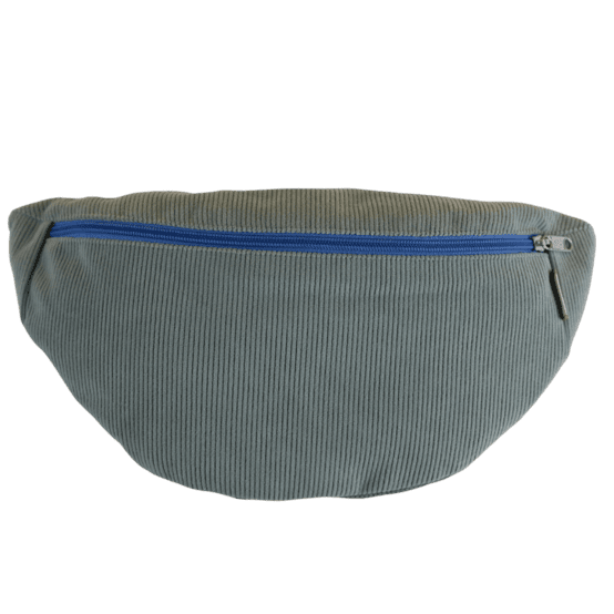 Sac banane velours côtelé vert lagon