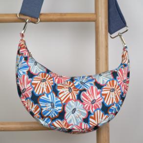 Petit Sac demi lune Anémones rayées