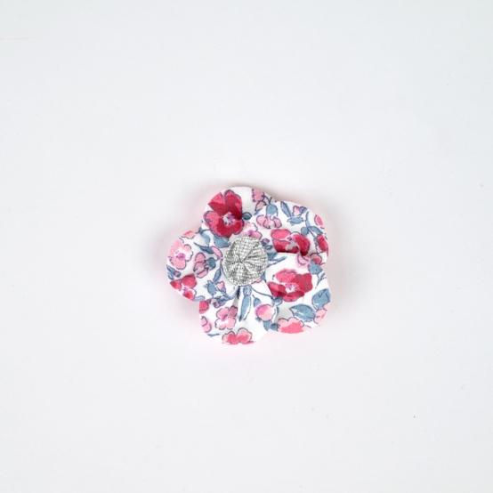 Mini Barrette Pétales de Fleur rose grenadine