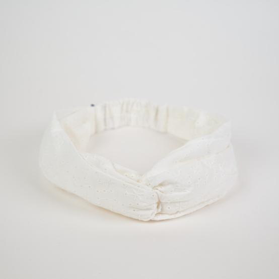 Bandeau croisé broderie anglaise étoiles blanches