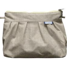 Pochette plissée lin argenté