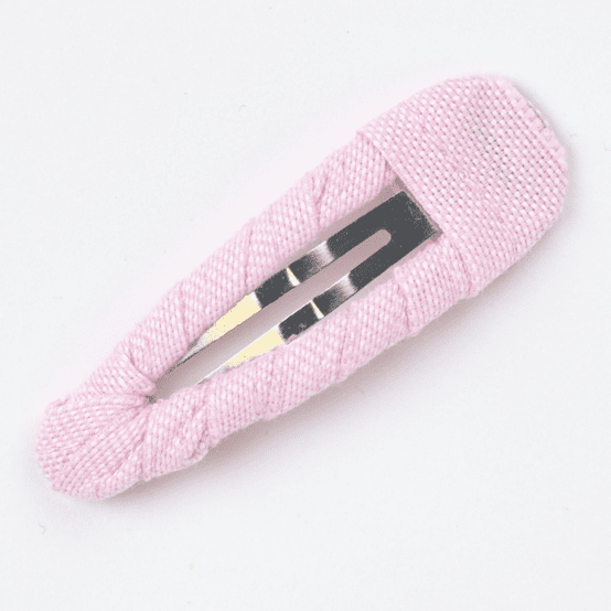 Barrette clic-clac tissu oxford rose
