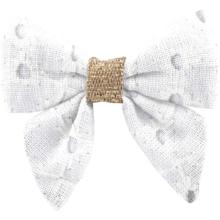 Barrette Mini Noeud Papillon broderie anglaise