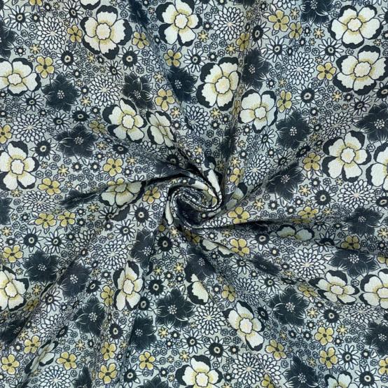 Tissu coton au mètre ex2578 lavandula bleu gris