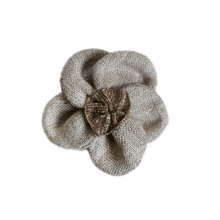 Mini Barrette Pétales de Fleur  lin pailleté