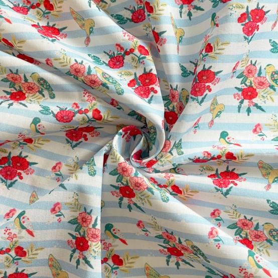 Tissu coton au mètre horizons fleuris