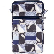 Pochette téléphone matelassée baleino bleu