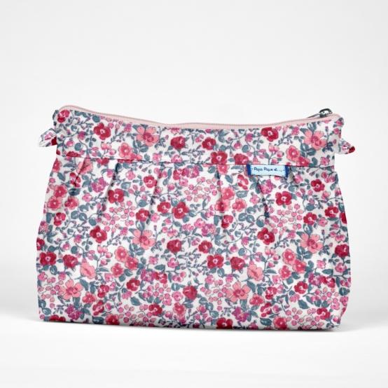 Pochette plissée rose grenadine