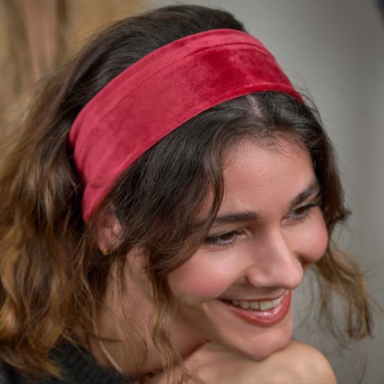 Bandeau jersey  velours rouge