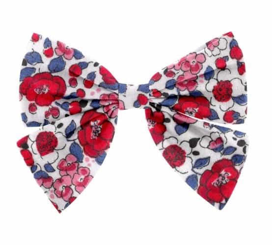 Barrette noeud papillon rouge corolle