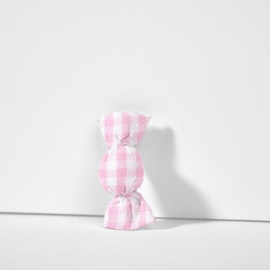 Petite barrette mini bonbon vichy rose