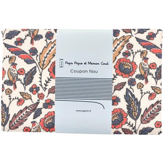 Coupon tissu 1 m plumes d'été