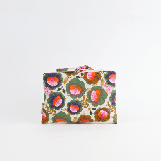 Petite pochette à livre ou liseuse fleur de thé