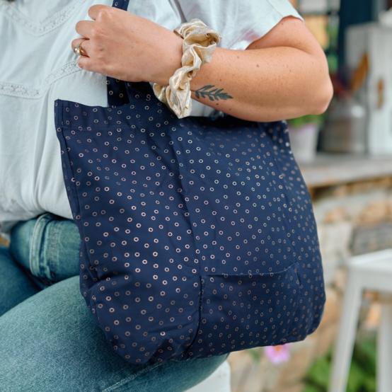 Sac tote bag pliable bulle bronze marine