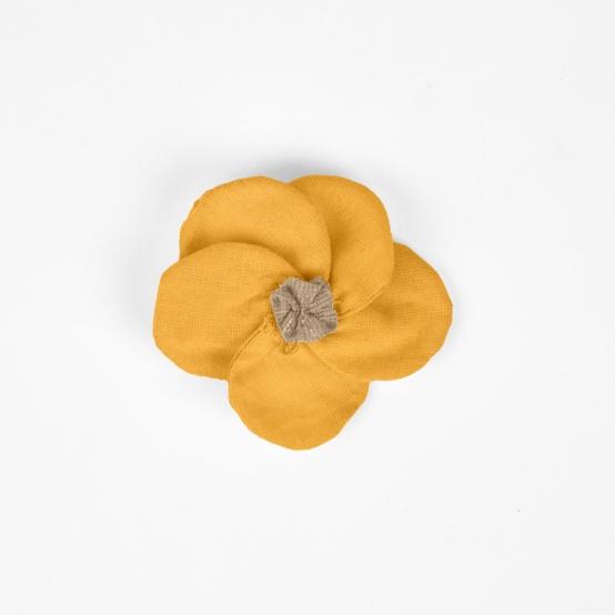 Petite Barrette Pétales de Fleur ochre