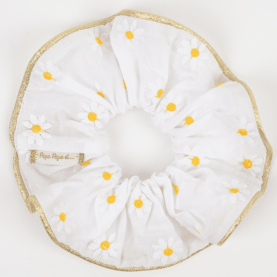 Grand Chouchou Passepoil paquerettes blanches