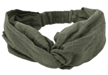 Bandeau croisé gaze pailletée kaki