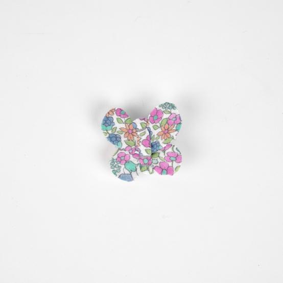 Barrette petit papillon pastel fleuri